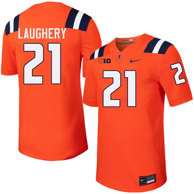 #21 Aidan Laughery Illinois Fighting Illini Football Jersey,Uniforms-Orange